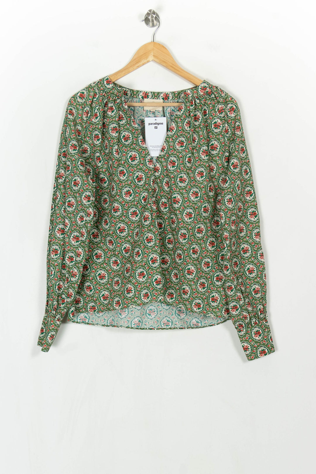 Blouse Verte et Rouge - Taille M/38 de la marque Sézane | PARAD121766 - Vendu par Paradigme - Image 2