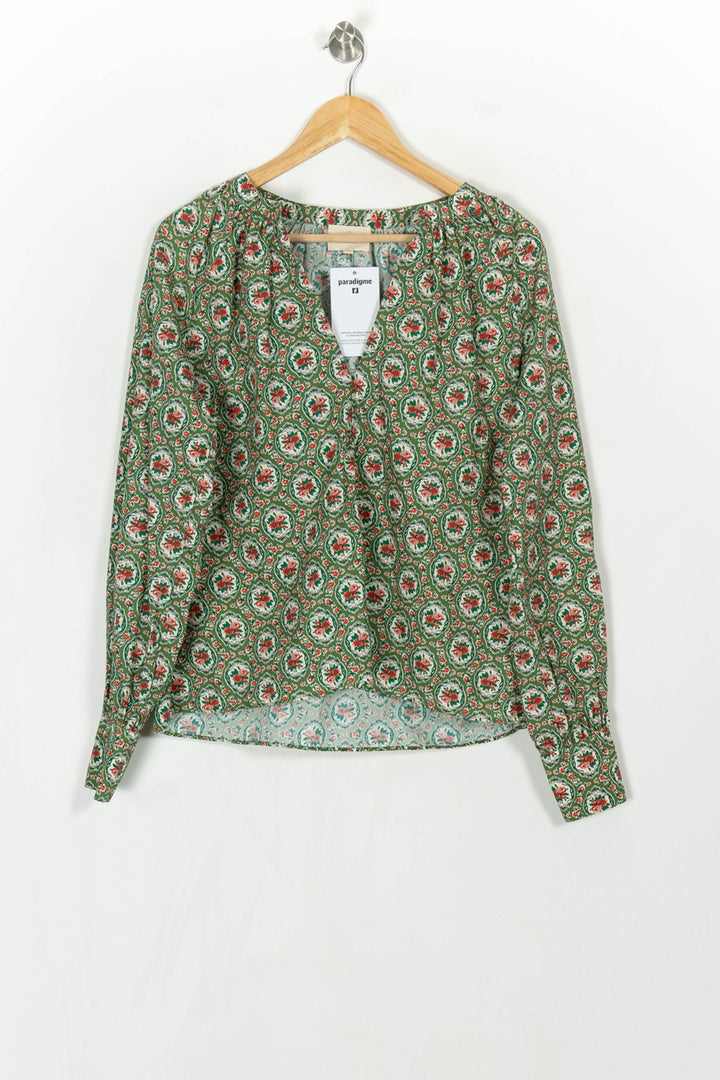 Blouse Verte et Rouge - Taille M/38 de la marque Sézane | PARAD121766 - Vendu par Paradigme - Image 2