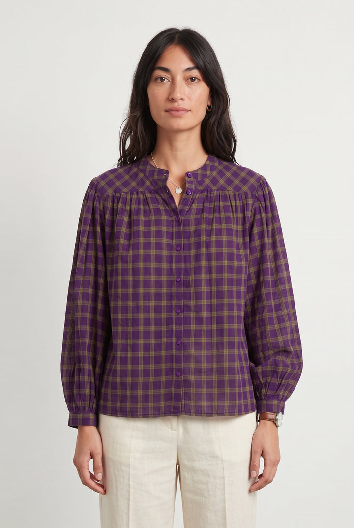 Chemise Violette et Verte - Taille S/36 de la marque Maison 123 | PARAD121767 - Vendu par Paradigme - Image 1