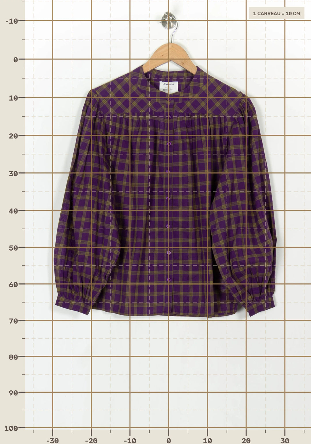 Chemise Violette et Verte - Taille S/36 de la marque Maison 123 | PARAD121767 - Vendu par Paradigme - Image 4