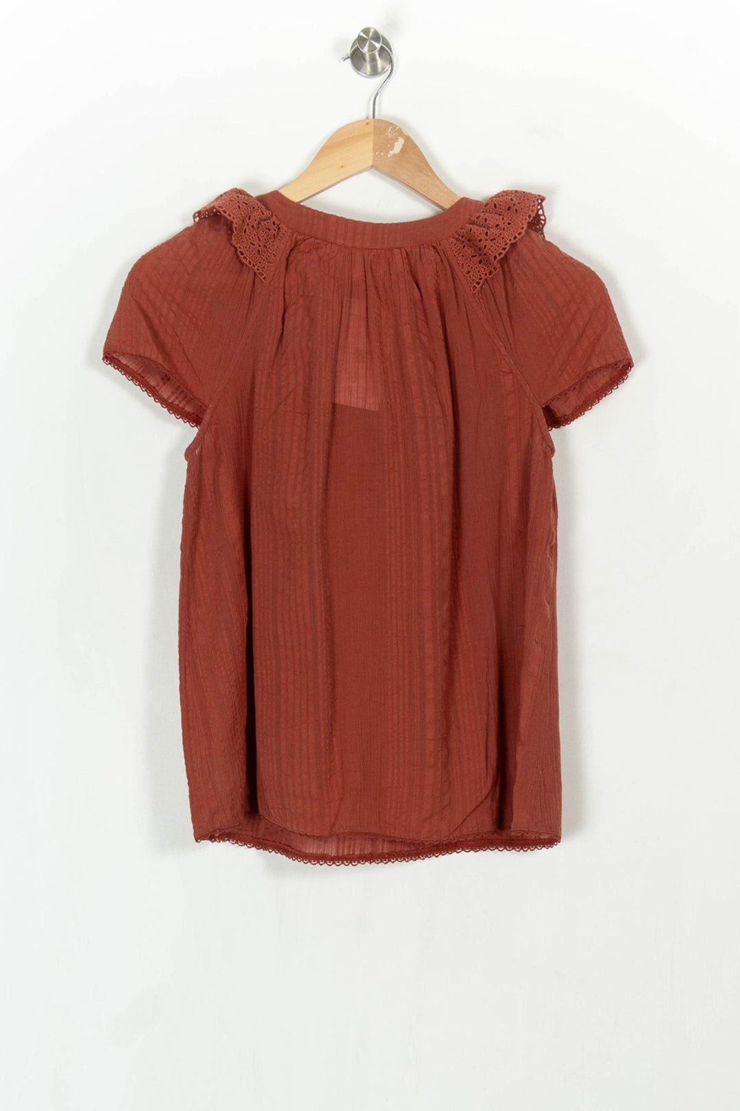 Blouse Bordeaux - Taille S/36 de la marque Sézane | PARAD121775 - Vendu par Paradigme - Image 5