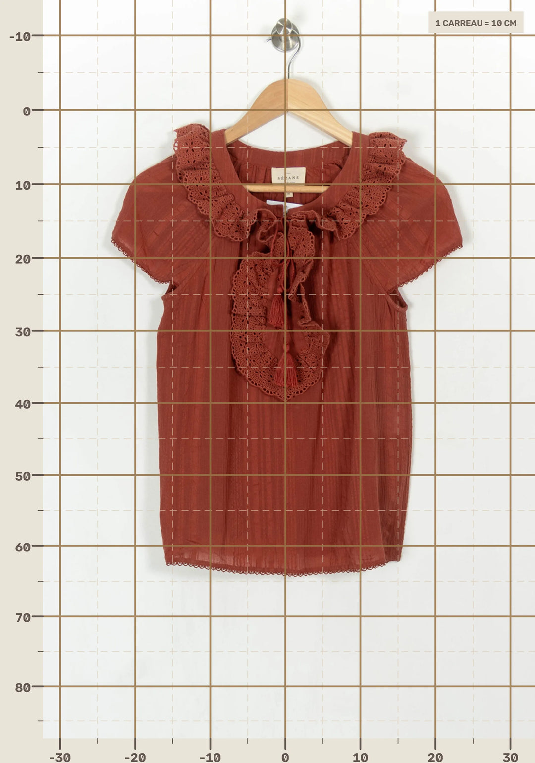 Blouse Bordeaux - Taille S/36 de la marque Sézane | PARAD121775 - Vendu par Paradigme - Image 4