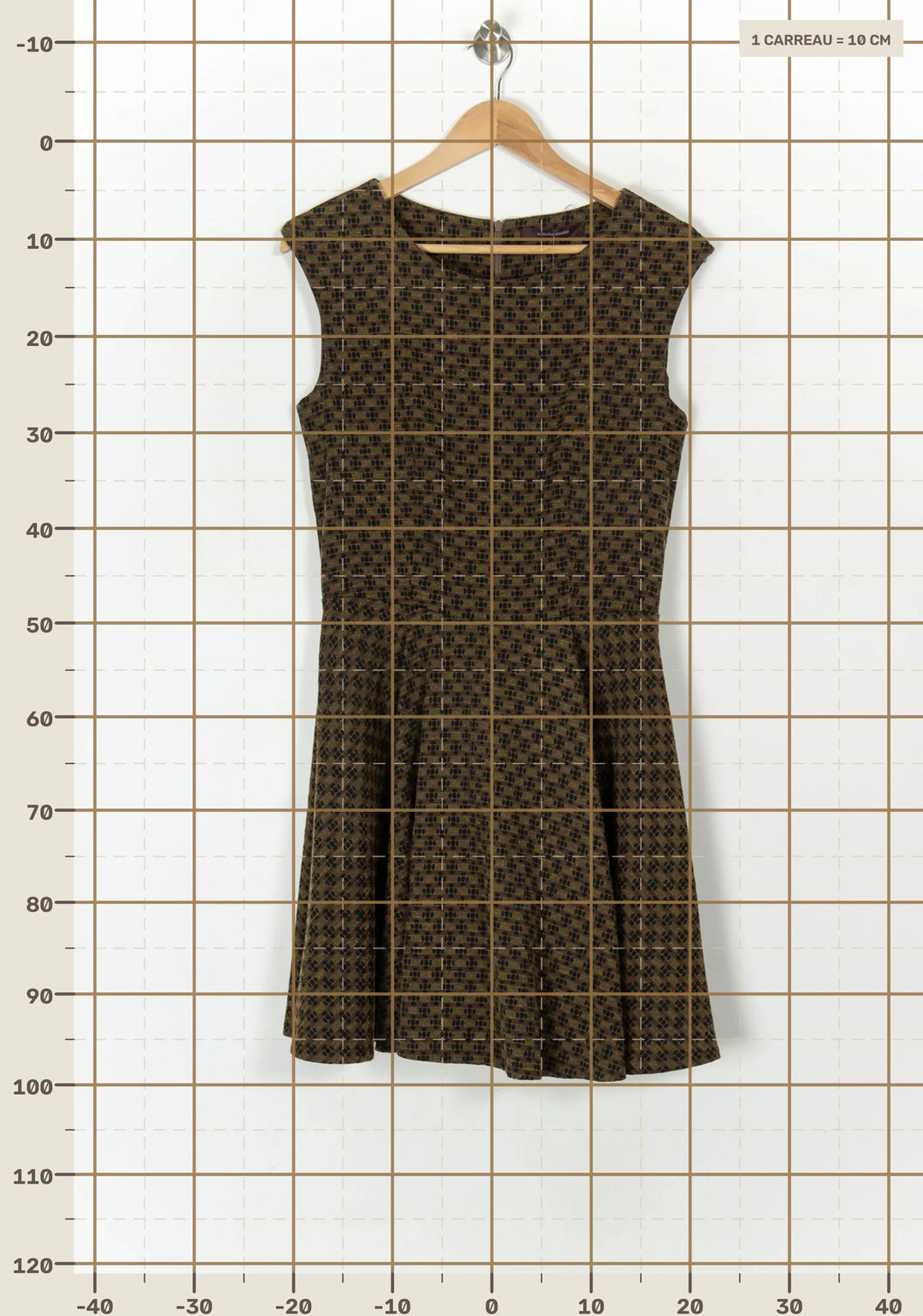 Robe Évasée Marron et Noire - Taille S/36 de la marque La Fée Maraboutée | PARAD121777 - Vendu par Paradigme - Image 4
