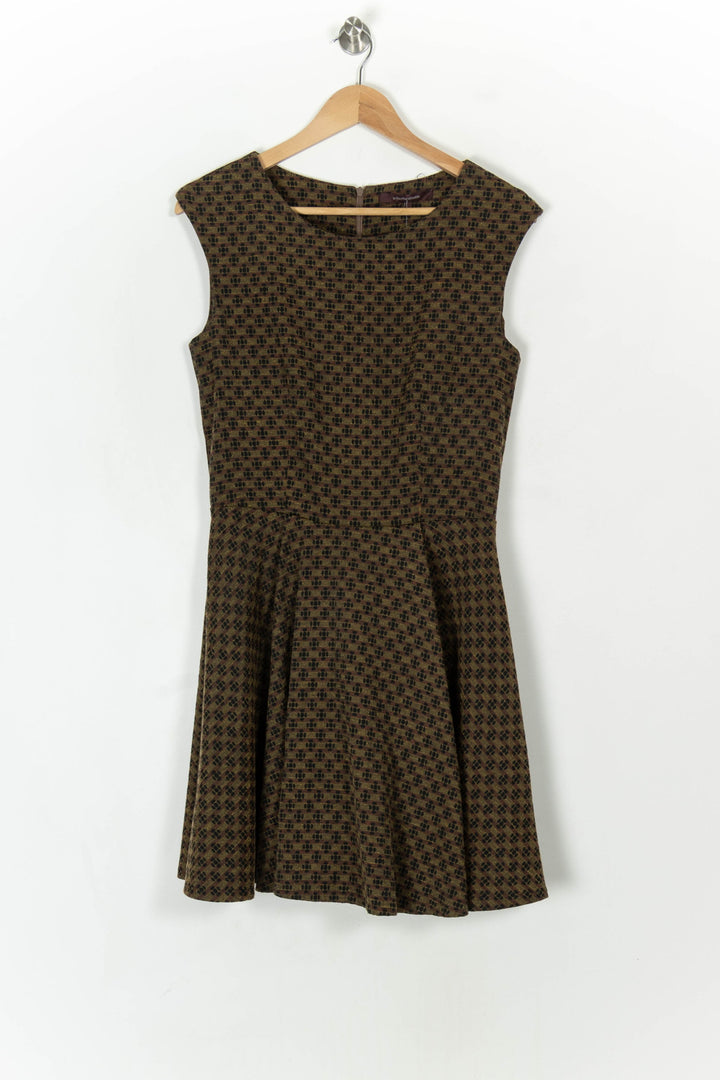 Robe Évasée Marron et Noire - Taille S/36 de la marque La Fée Maraboutée | PARAD121777 - Vendu par Paradigme - Image 2