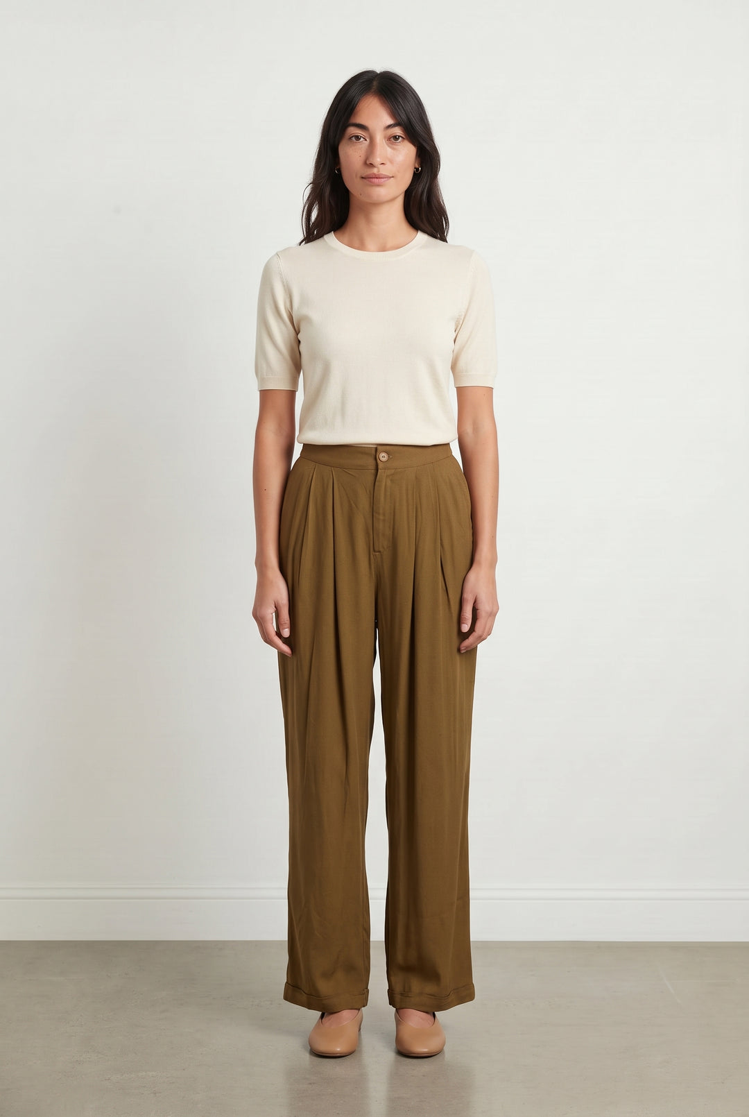 Pantalon Large Marron - Taille S/36 de la marque American Vintage | PARAD121782 - Vendu par Paradigme - Image 1