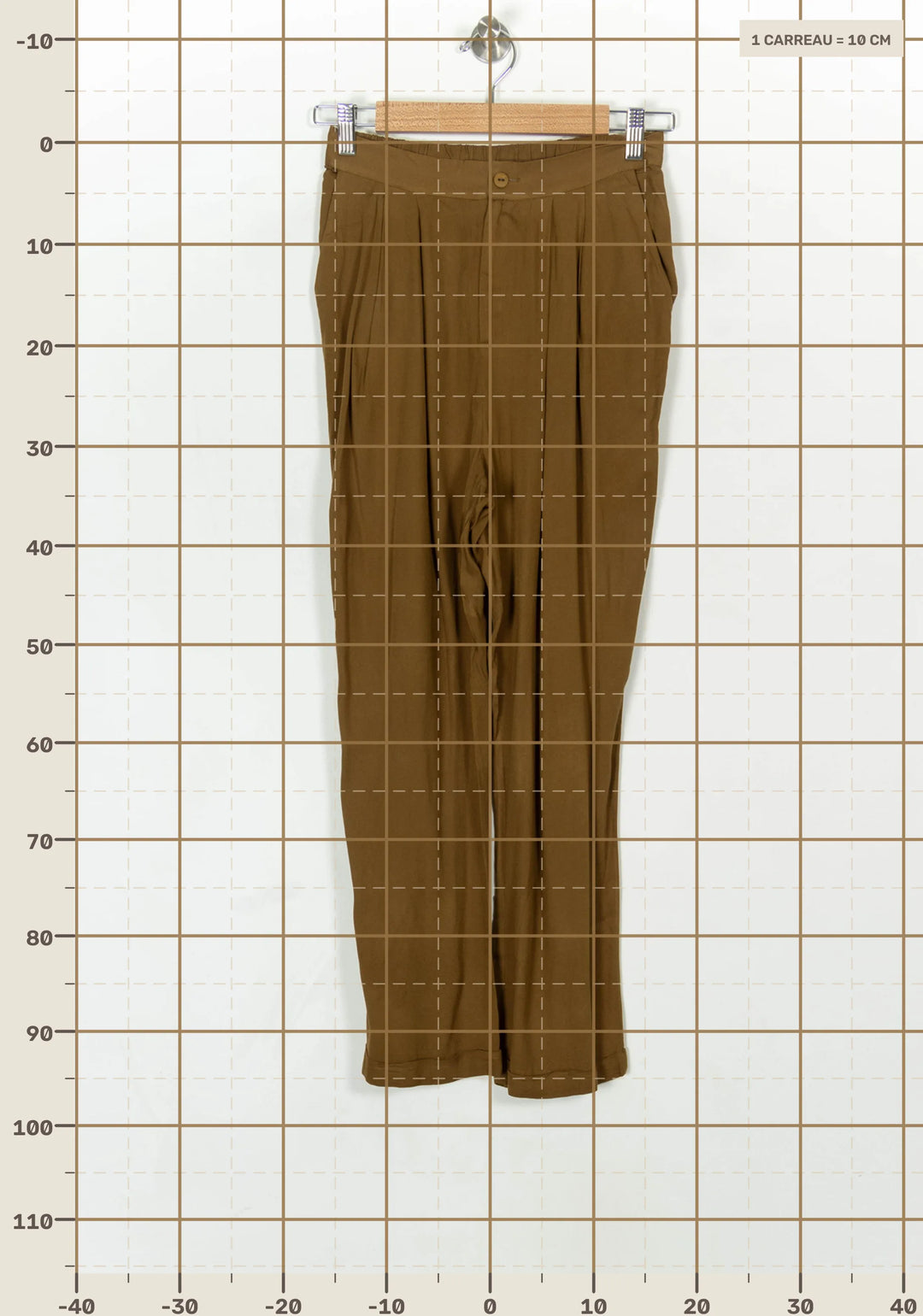 Pantalon Large Marron - Taille S/36 de la marque American Vintage | PARAD121782 - Vendu par Paradigme - Image 4