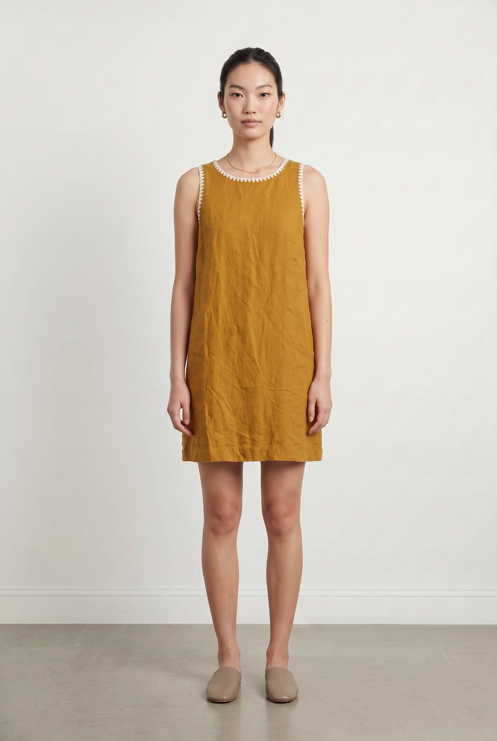 Robe Sans Manches Jaune et Blanche - Taille S/36 de la marque Sézane | PARAD121788 - Vendu par Paradigme - Image 1