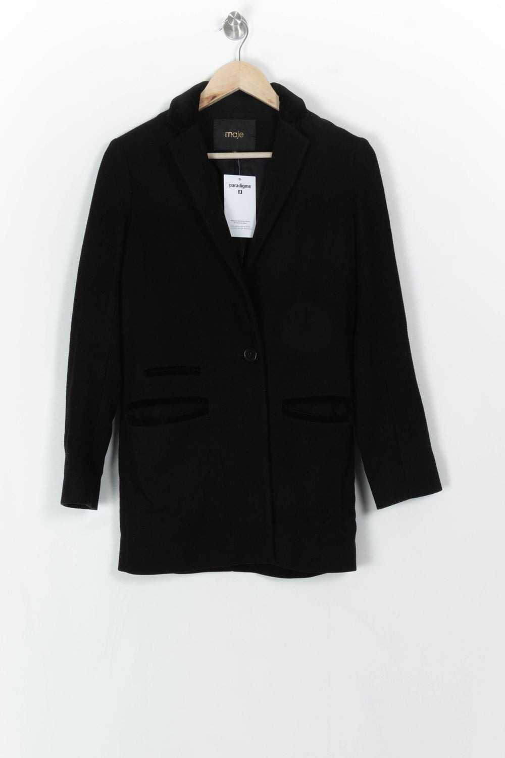 Blazer Noir - Taille S/36 de la marque Maje | PARAD121790 - Vendu par Paradigme - Image 2