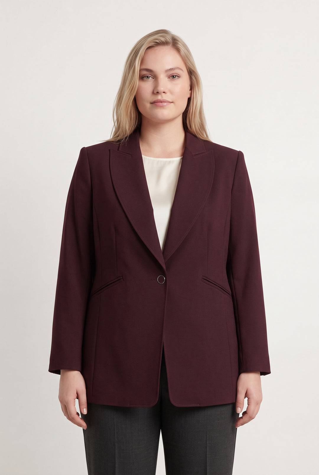 Blazer Bordeaux - Taille XXL/44 de la marque Marina Rinaldi | PARAD121792 - Vendu par Paradigme - Image 1