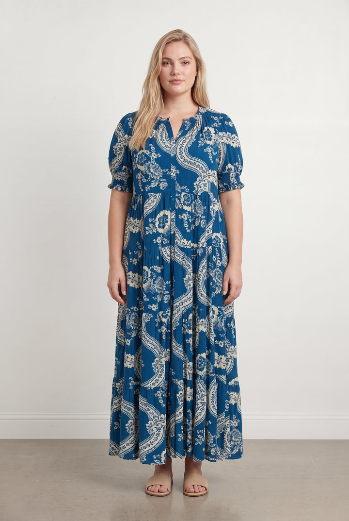 Robe Longue Bleu et Blanche - Taille XL/42 de la marque Petite Mendigote | PARAD121803 - Vendu par Paradigme - Image 1