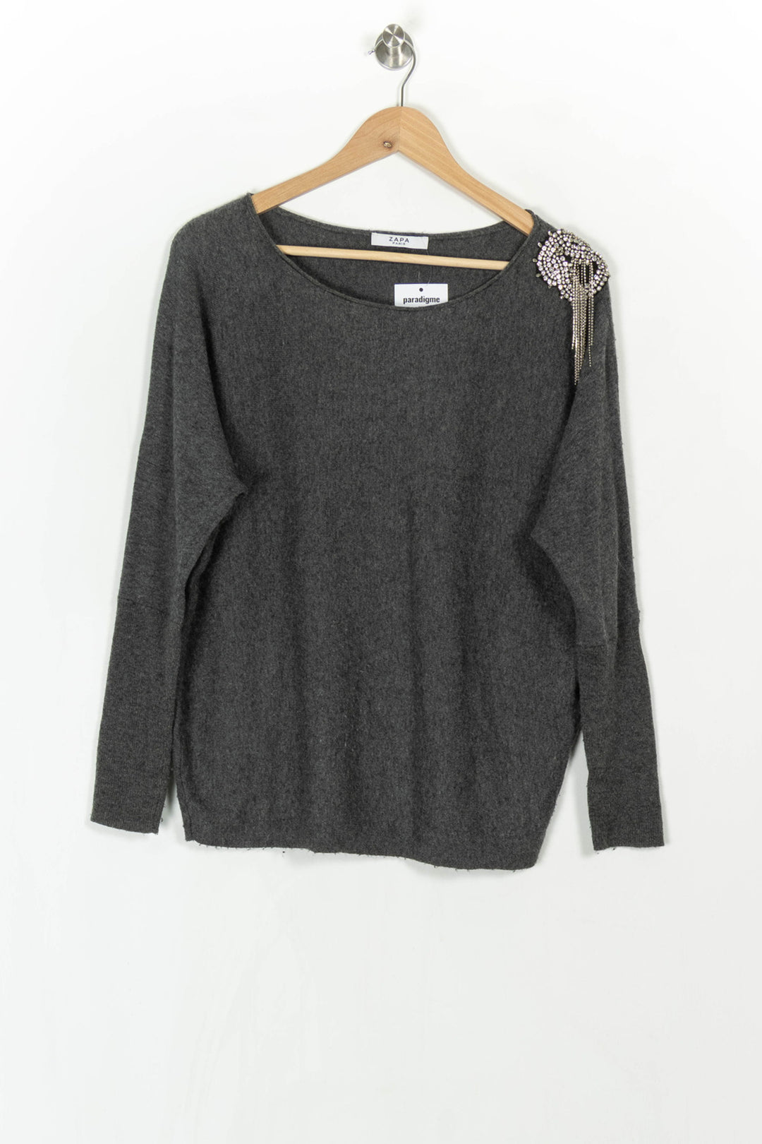 Pull Gris - Taille M/38 de la marque ZAPA | PARAD121810 - Vendu par Paradigme - Image 2