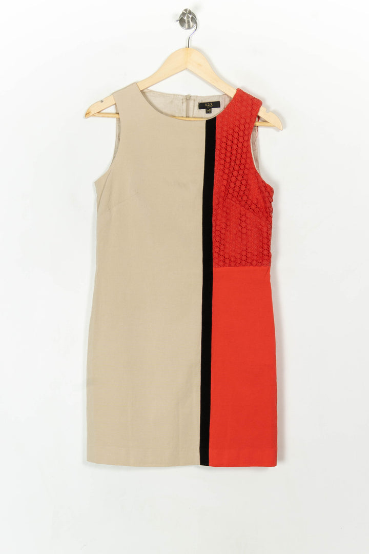 Robe Sans Manches Beige et Rouge - Taille S/36 de la marque Maison 123 | PARAD121813 - Vendu par Paradigme - Image 2