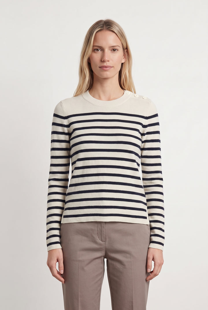 Marinière Écrue et Marine - Taille S/36 de la marque Comptoir des Cotonniers | PARAD121820 - Vendu par Paradigme - Image 1