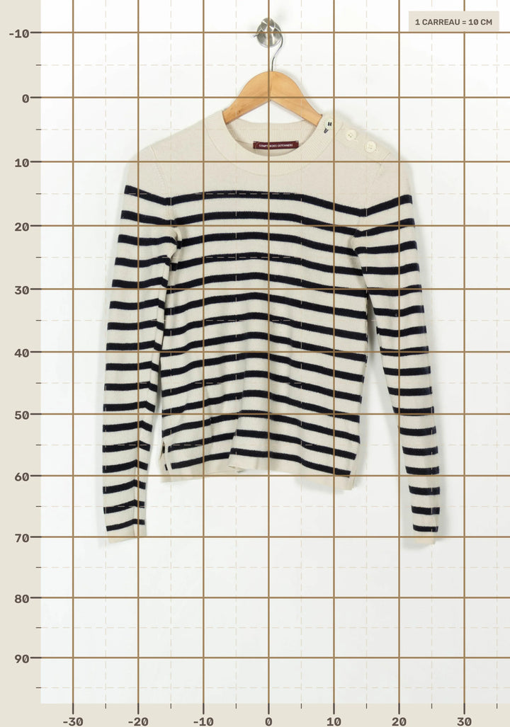 Marinière Écrue et Marine - Taille S/36 de la marque Comptoir des Cotonniers | PARAD121820 - Vendu par Paradigme - Image 4