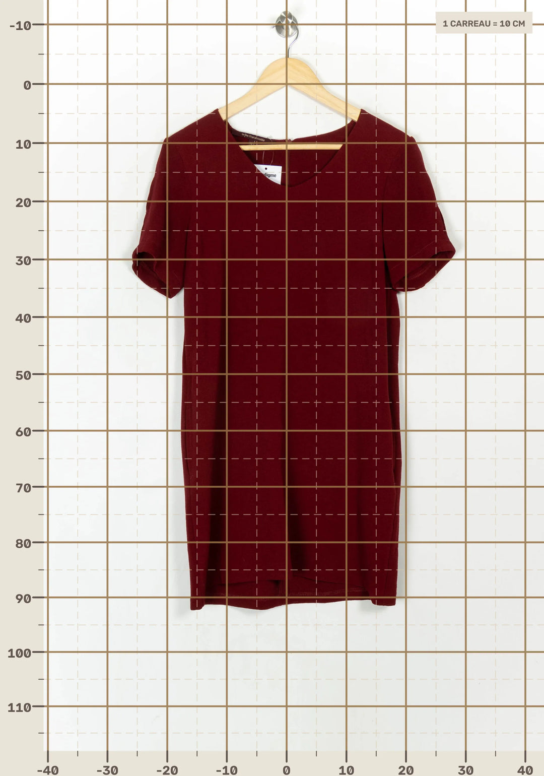 Robe Bordeaux - Taille M/38 de la marque La Fée Maraboutée | PARAD121821 - Vendu par Paradigme - Image 4