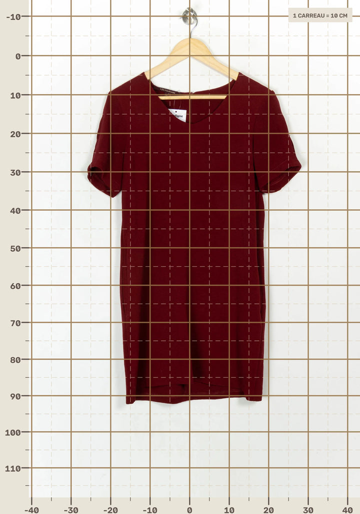 Robe Bordeaux - Taille M/38 de la marque La Fée Maraboutée | PARAD121821 - Vendu par Paradigme - Image 4