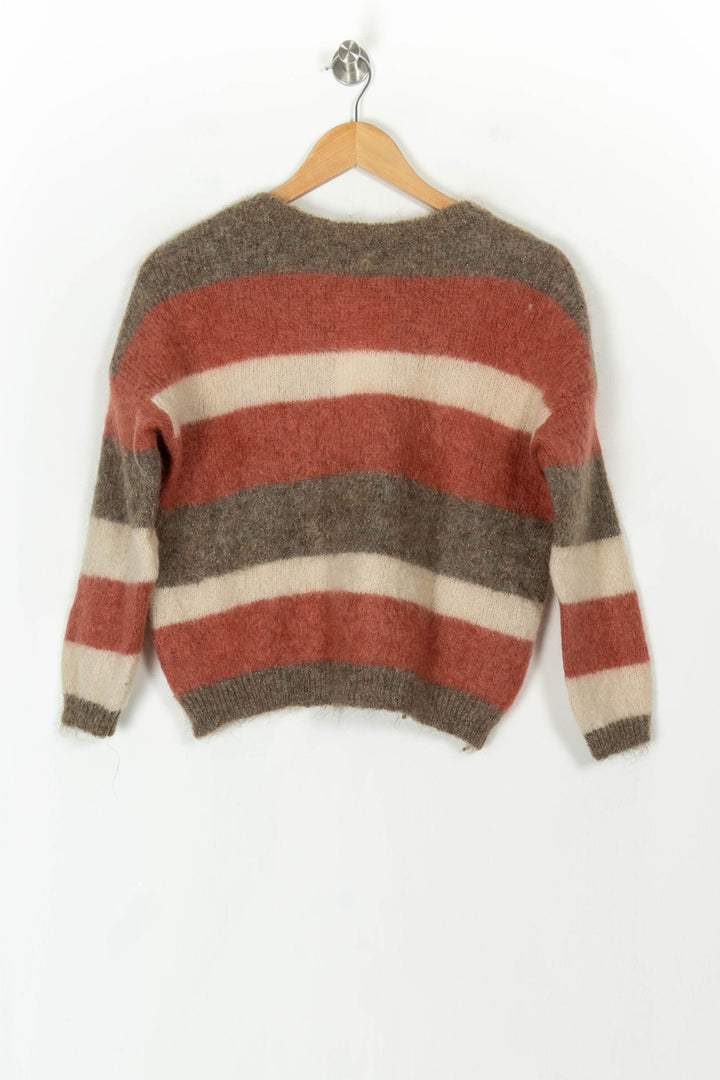 Pull Rayé Marron Rouge et Écru - Taille XS/34 de la marque Des petits hauts | PARAD121836 - Vendu par Paradigme - Image 2