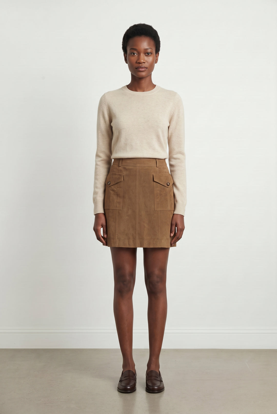 Jupe Droite Marron - Taille M/38 de la marque Caroll | PARAD121842 - Vendu par Paradigme - Image 1
