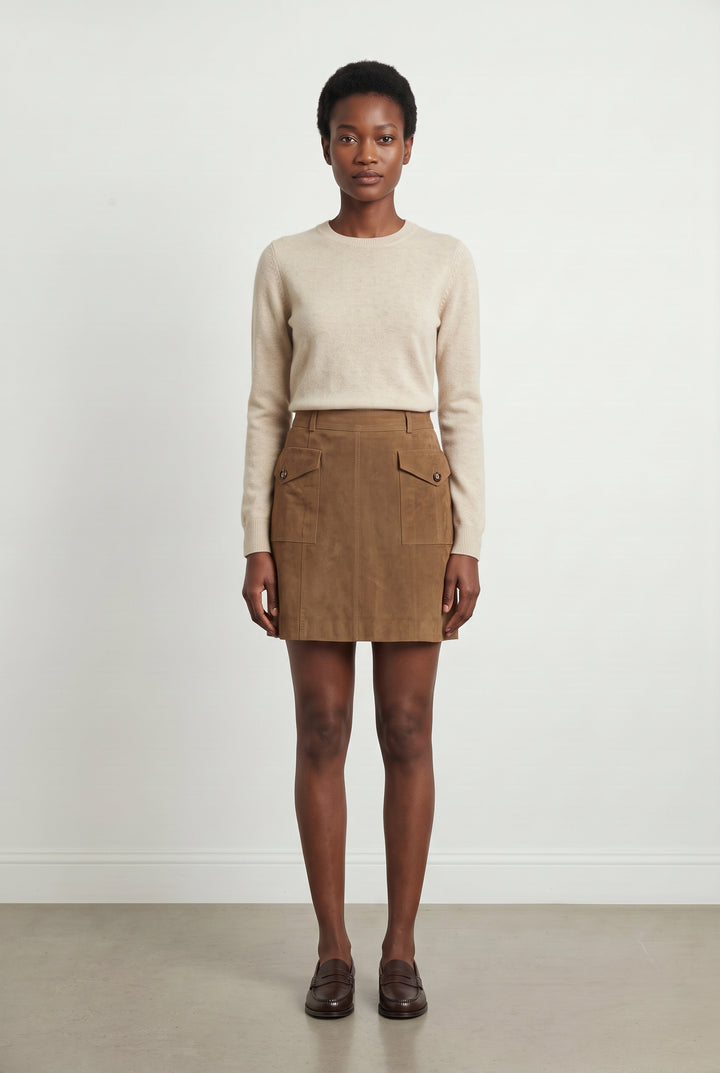 Jupe Droite Marron - Taille M/38 de la marque Caroll | PARAD121842 - Vendu par Paradigme - Image 1
