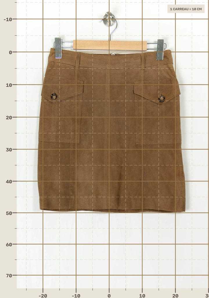 Jupe Droite Marron - Taille M/38 de la marque Caroll | PARAD121842 - Vendu par Paradigme - Image 4