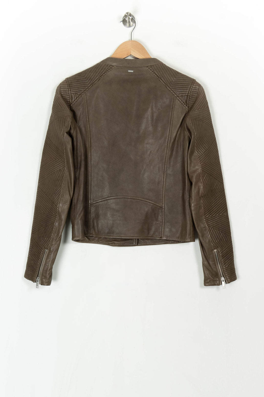 Blouson en Cuir Marron - Taille S/36 de la marque IKKS | PARAD121843 - Vendu par Paradigme - Image 5