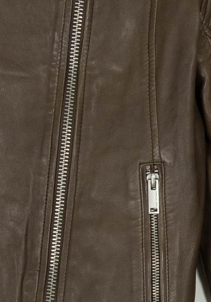 Blouson en Cuir Marron - Taille S/36 de la marque IKKS | PARAD121843 - Vendu par Paradigme - Image 3