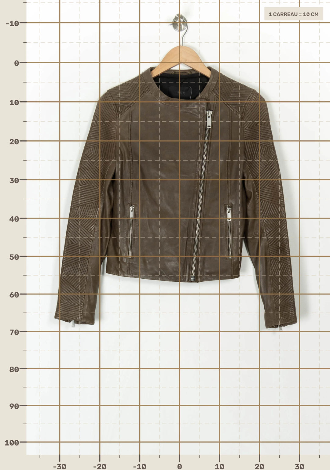 Blouson en Cuir Marron - Taille S/36 de la marque IKKS | PARAD121843 - Vendu par Paradigme - Image 4