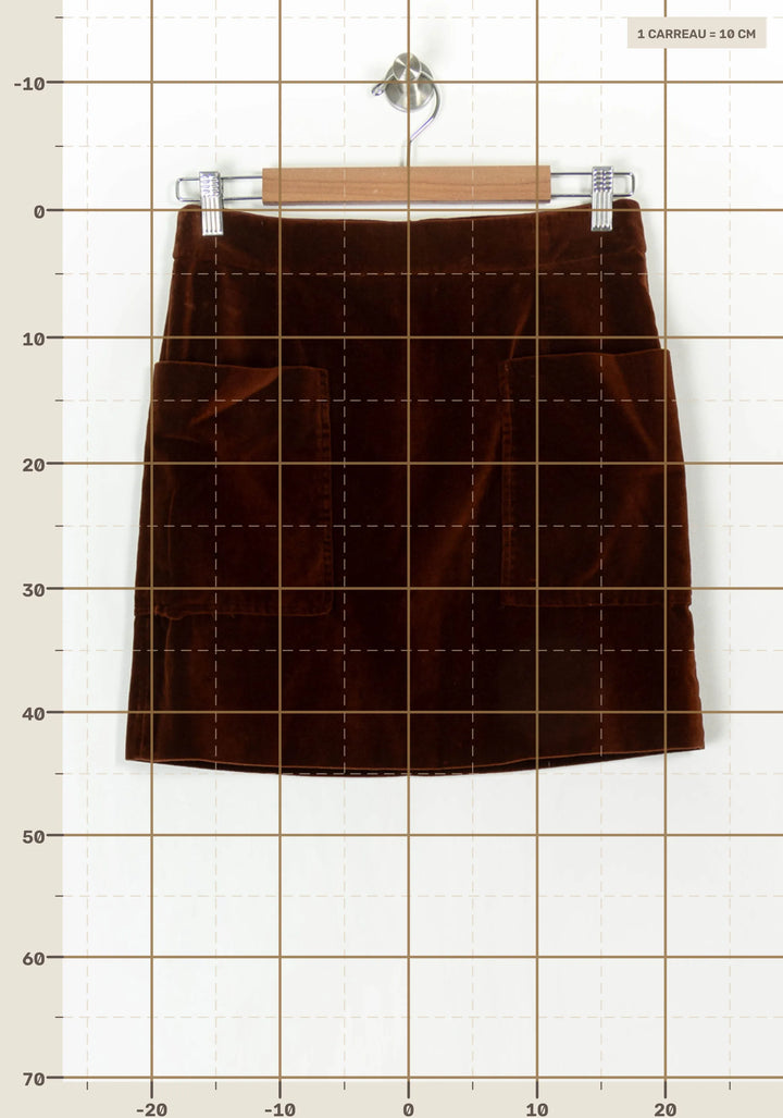 Jupe Courte Marron - Taille M/38 de la marque Caroll | PARAD121845 - Vendu par Paradigme - Image 4