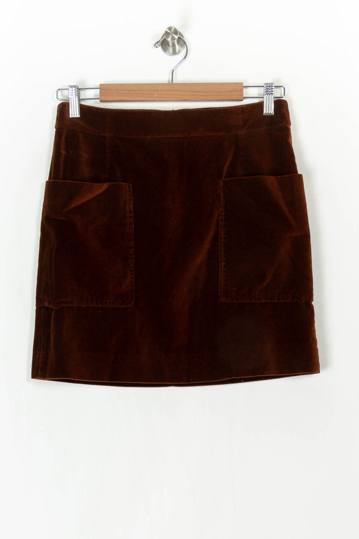 Jupe Courte Marron - Taille M/38 de la marque Caroll | PARAD121845 - Vendu par Paradigme - Image 2