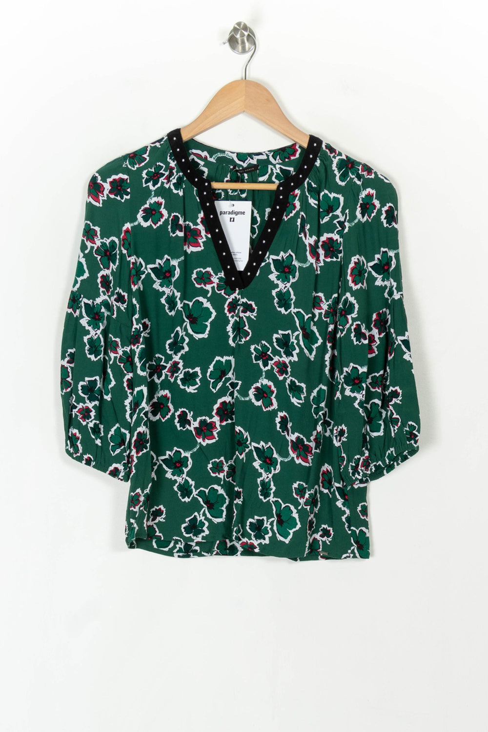 Blouse Verte et Noire - Taille S/36 de la marque IKKS | PARAD121846 - Vendu par Paradigme - Image 2