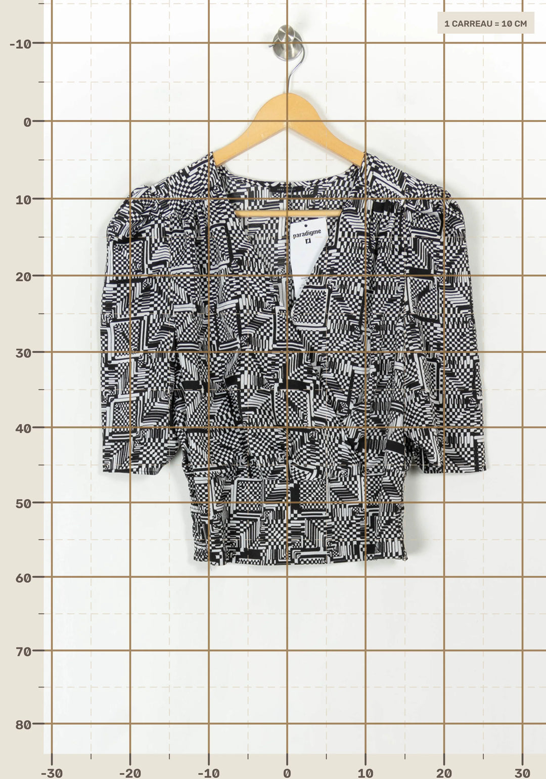 Blouse Noire et Blanche - Taille L/40 de la marque IKKS | PARAD121847 - Vendu par Paradigme - Image 4