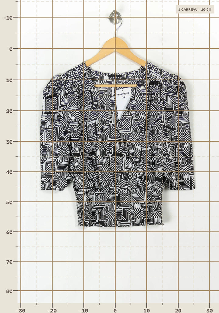 Blouse Noire et Blanche - Taille L/40 de la marque IKKS | PARAD121847 - Vendu par Paradigme - Image 4