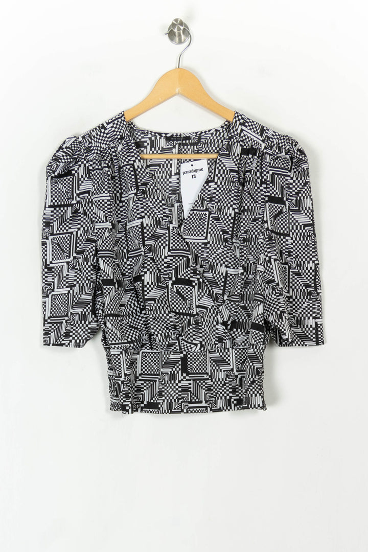 Blouse Noire et Blanche - Taille L/40 de la marque IKKS | PARAD121847 - Vendu par Paradigme - Image 2