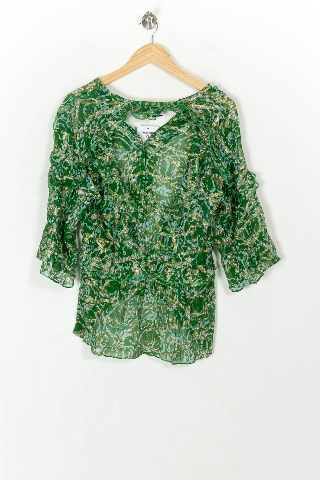 Blouse Vert et Blanc - Taille L/40 de la marque Bérénice | PARAD121855 - Vendu par Paradigme - Image 5
