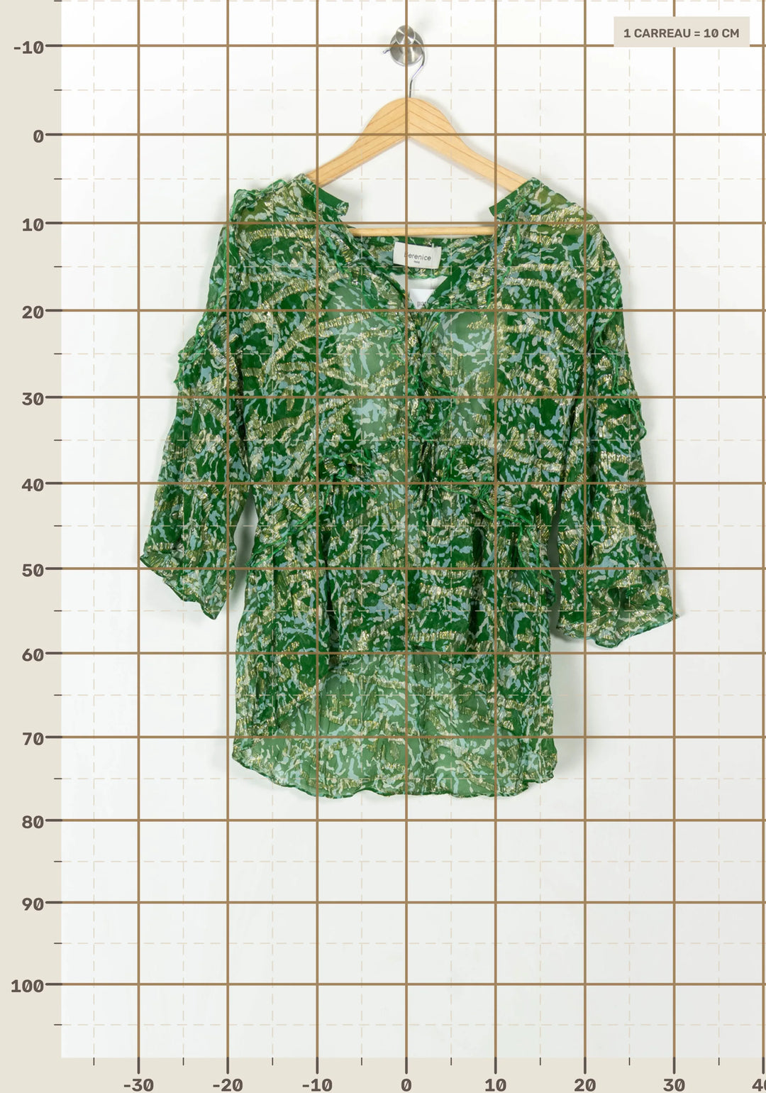 Blouse Vert et Blanc - Taille L/40 de la marque Bérénice | PARAD121855 - Vendu par Paradigme - Image 4