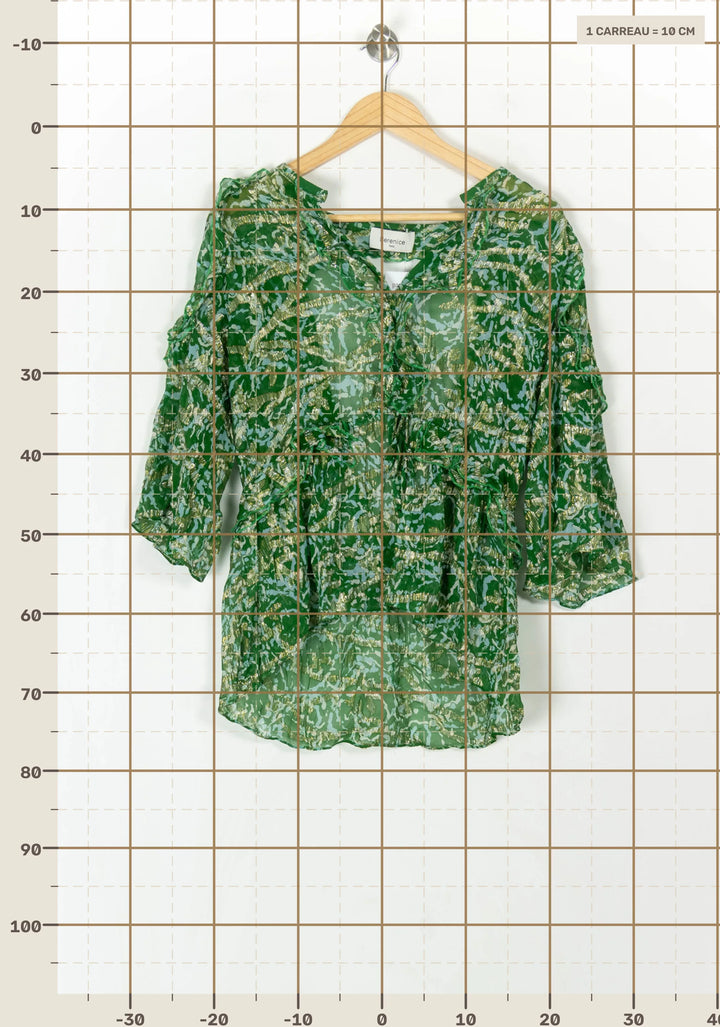 Blouse Vert et Blanc - Taille L/40 de la marque Bérénice | PARAD121855 - Vendu par Paradigme - Image 4
