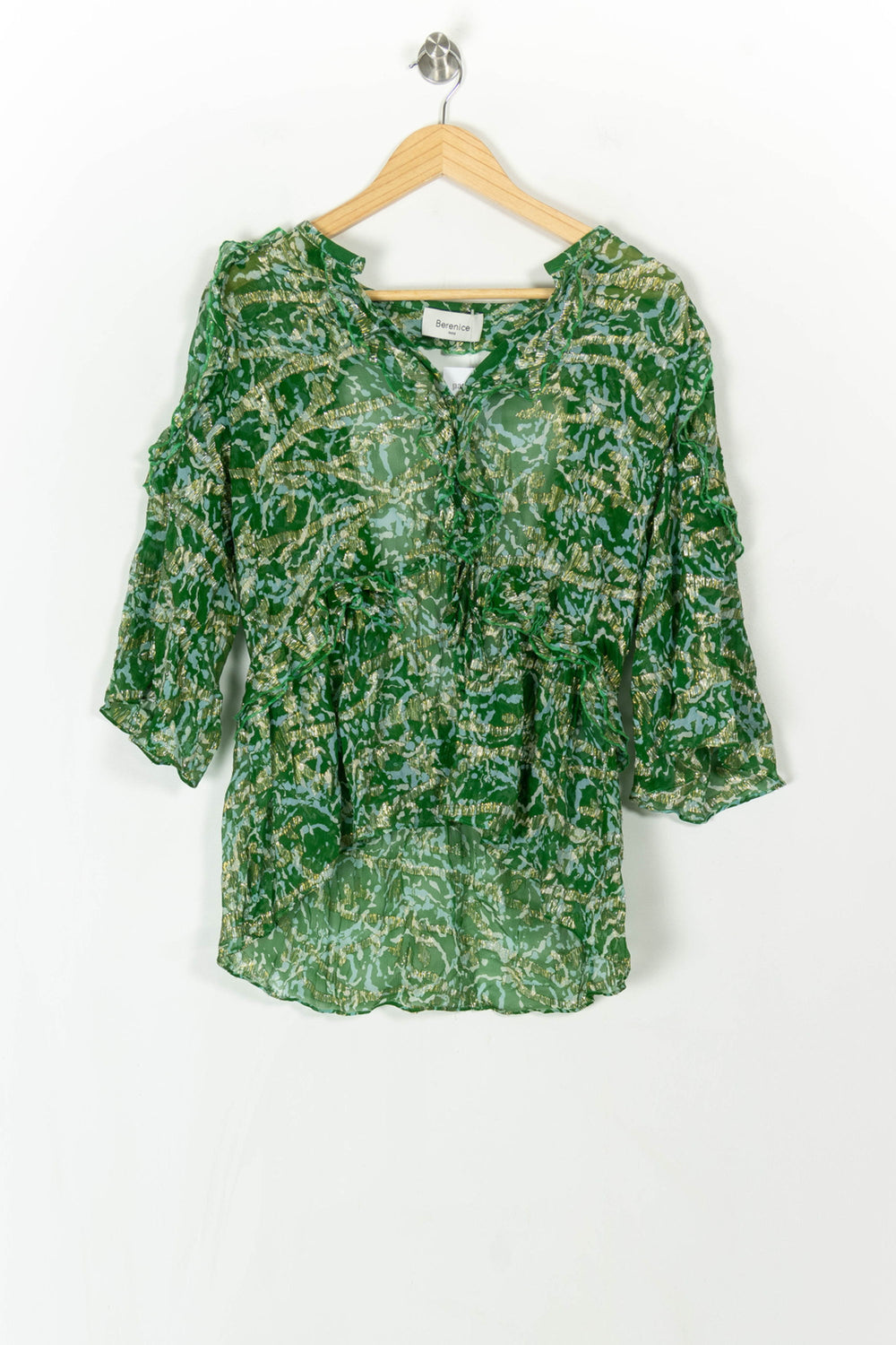 Blouse Vert et Blanc - Taille L/40 de la marque Bérénice | PARAD121855 - Vendu par Paradigme - Image 2