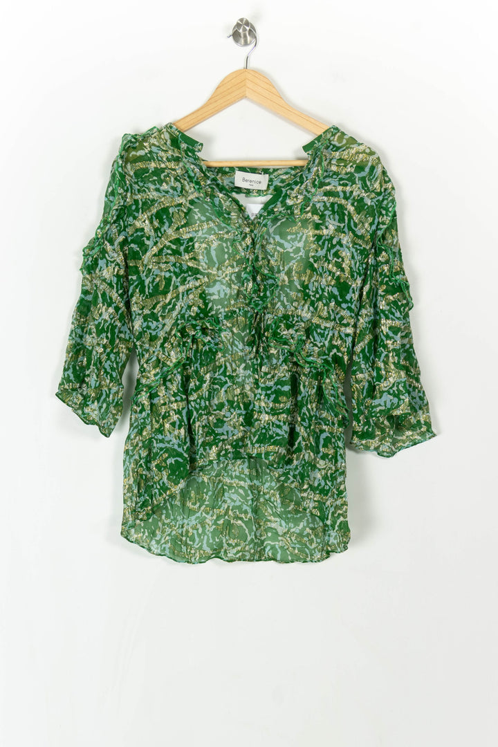 Blouse Vert et Blanc - Taille L/40 de la marque Bérénice | PARAD121855 - Vendu par Paradigme - Image 2