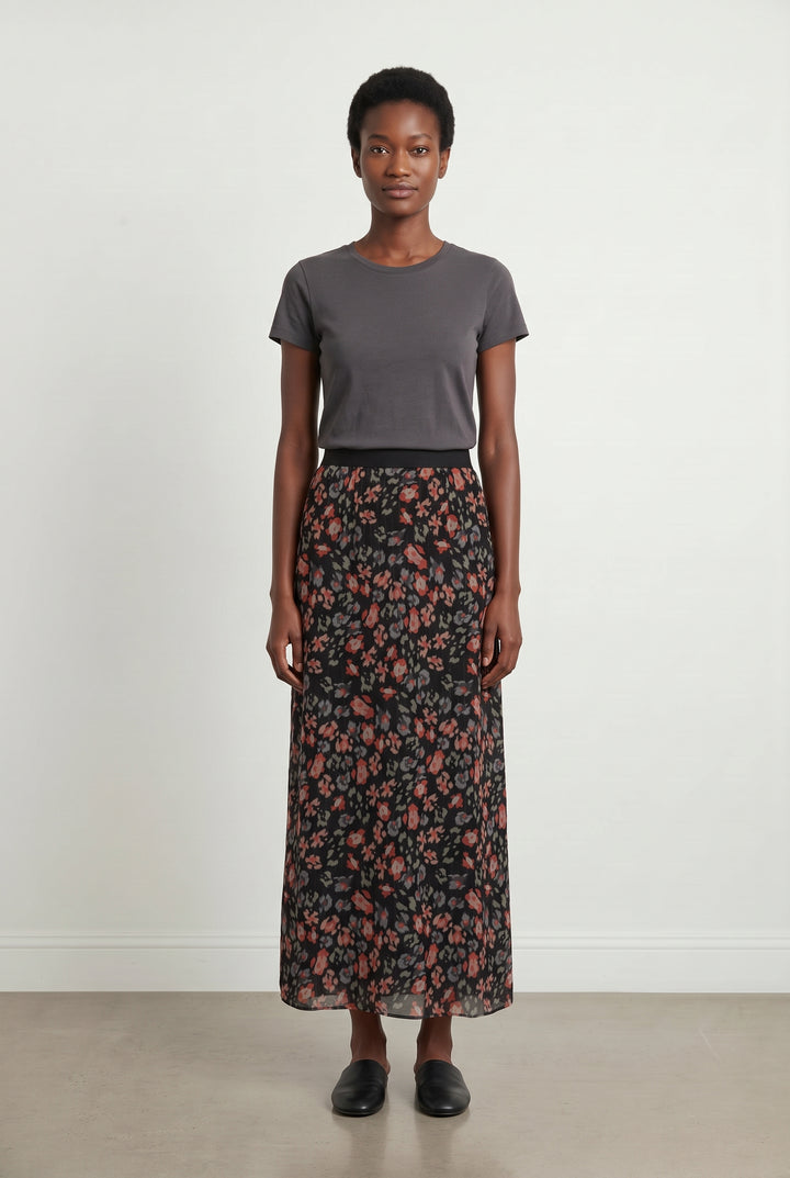 Jupe Longue Noire et Rouge - Taille XS/34 de la marque IKKS | PARAD121867 - Vendu par Paradigme - Image 1