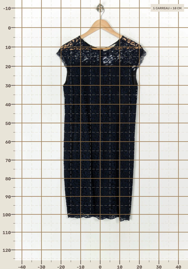 Robe Dentelle Bleue - Taille XXL/44 de la marque Gerard Darel | PARAD121868 - Vendu par Paradigme - Image 4