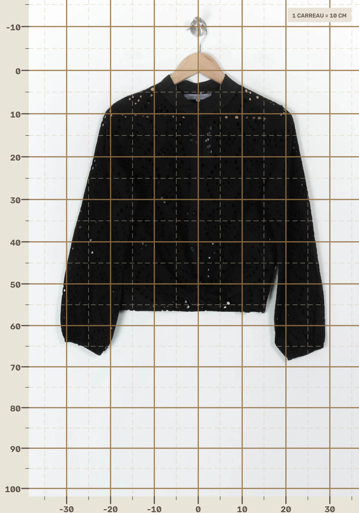 Blouse Noire - Taille M/38 de la marque La Fée Maraboutée | PARAD121869 - Vendu par Paradigme - Image 4