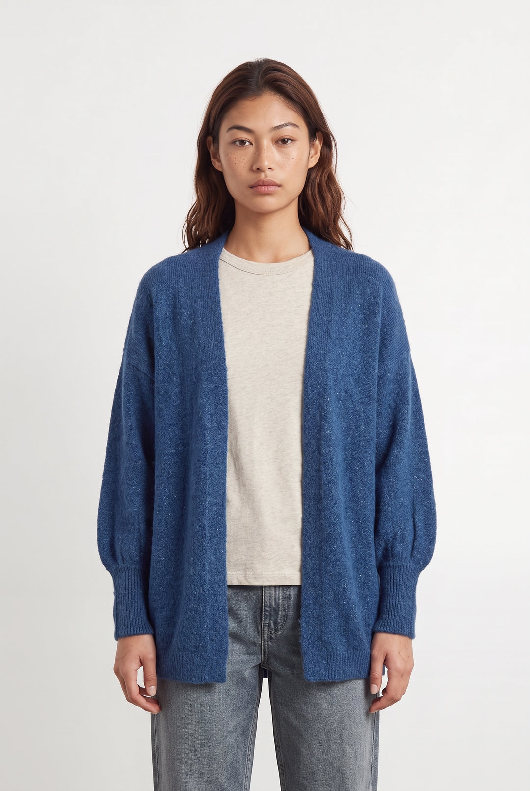 Cardigan Bleu - Taille M/38 de la marque La Fée Maraboutée | PARAD121870 - Vendu par Paradigme - Image 1
