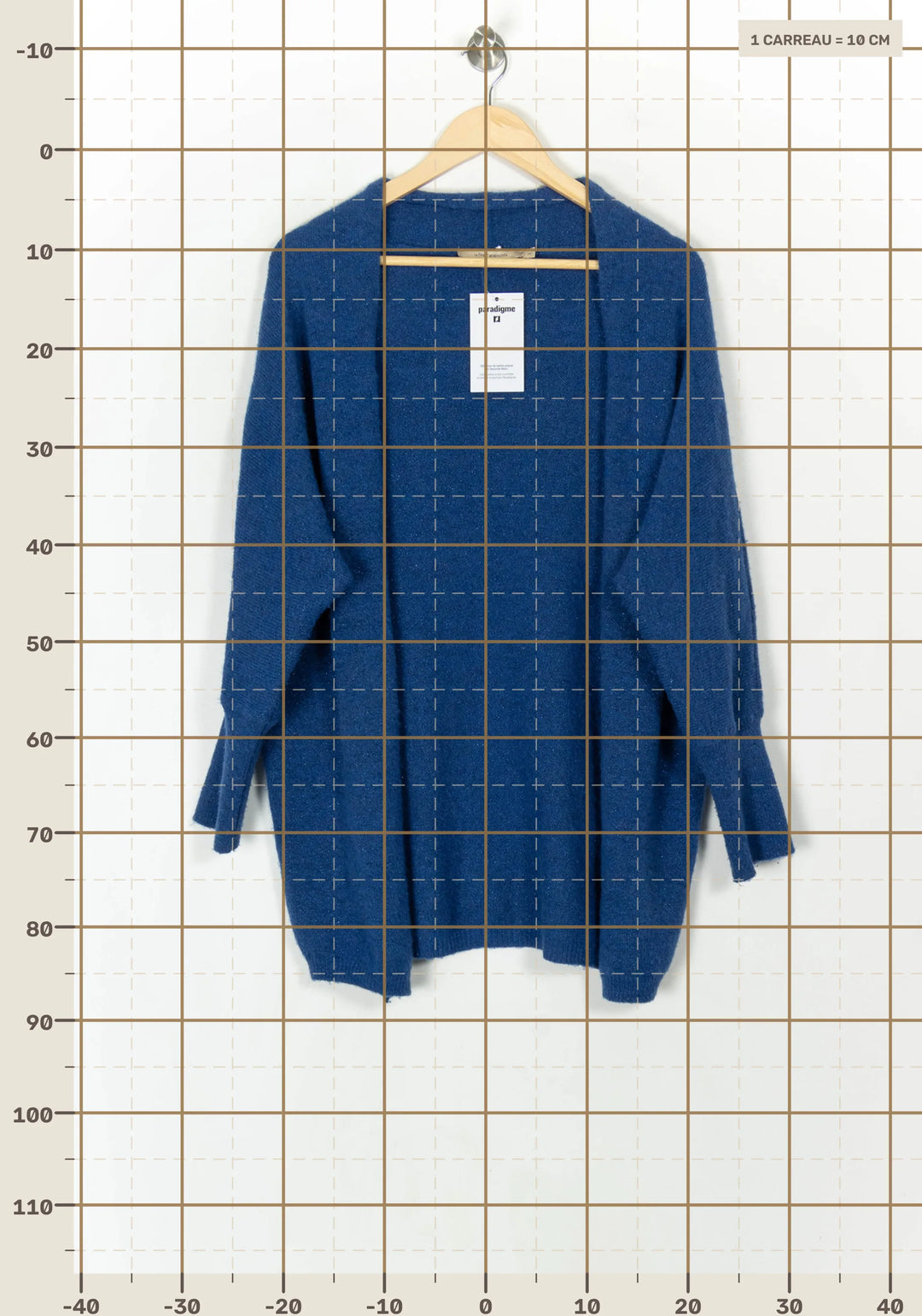 Cardigan Bleu - Taille M/38 de la marque La Fée Maraboutée | PARAD121870 - Vendu par Paradigme - Image 4