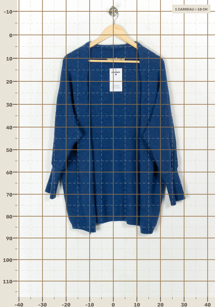 Cardigan Bleu - Taille M/38 de la marque La Fée Maraboutée | PARAD121870 - Vendu par Paradigme - Image 4
