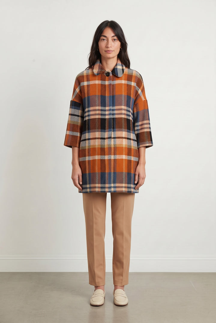 Manteau Orange et Bleu - Taille M/38 de la marque La Fée Maraboutée | PARAD121875 - Vendu par Paradigme - Image 1