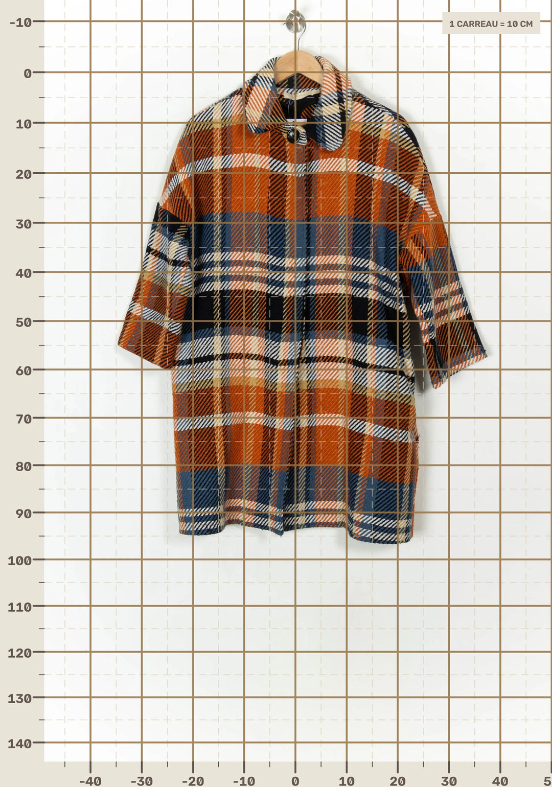 Manteau Orange et Bleu - Taille M/38 de la marque La Fée Maraboutée | PARAD121875 - Vendu par Paradigme - Image 4