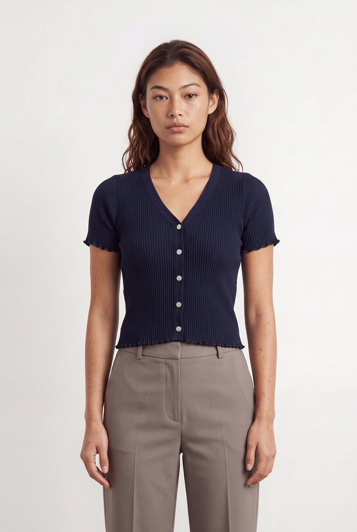 Cardigan Bleu - Taille S/36 de la marque FRNCH | PARAD121877 - Vendu par Paradigme - Image 1