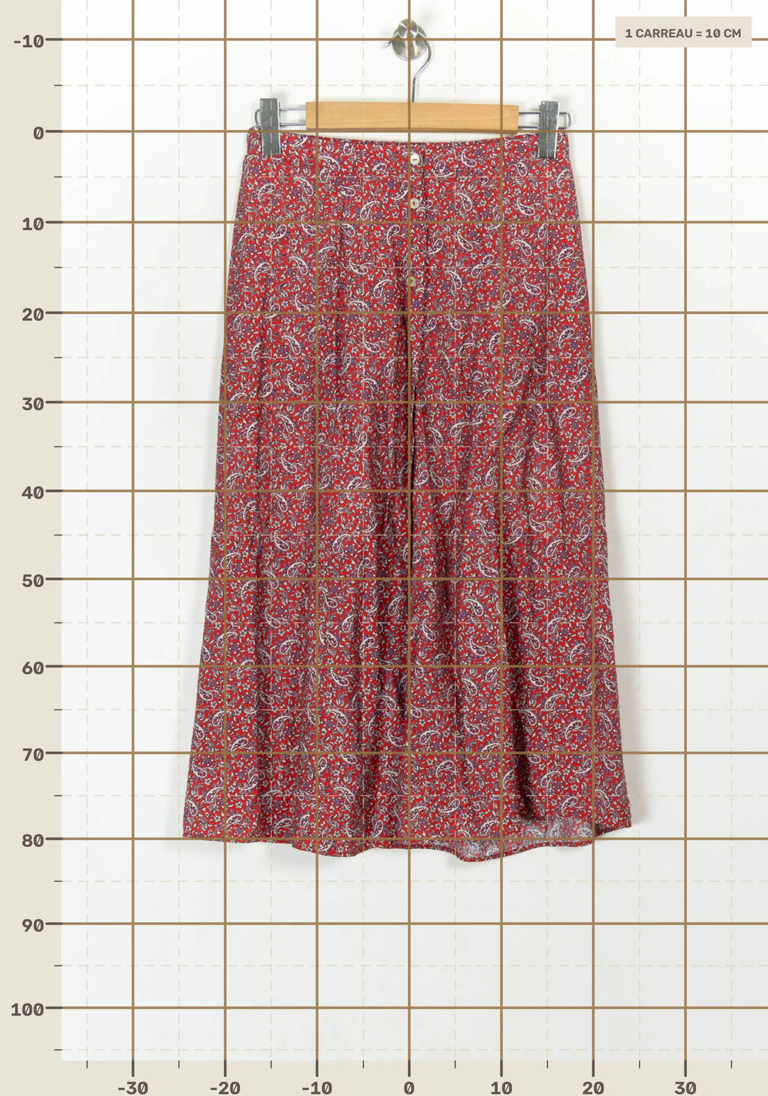 Jupe Midi Rouge et Blanc - Taille M/38 de la marque I.Code | PARAD121878 - Vendu par Paradigme - Image 4