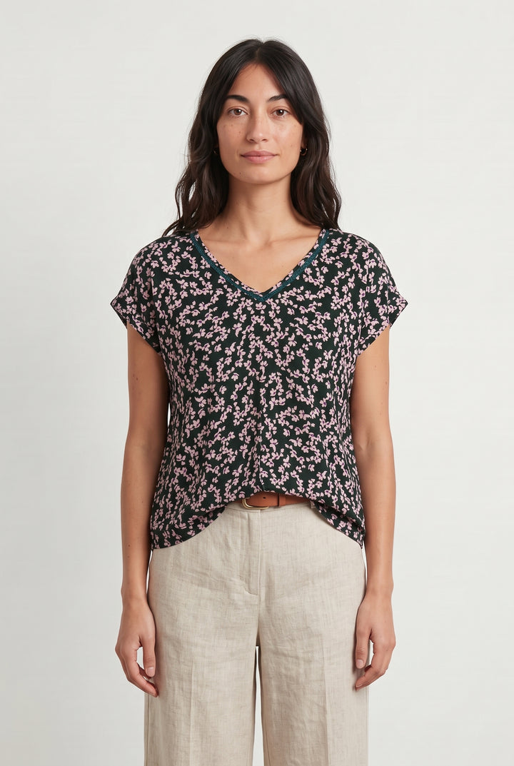 Blouse Noire et Rose - Taille XS/34 de la marque One Step | PARAD121885 - Vendu par Paradigme - Image 1
