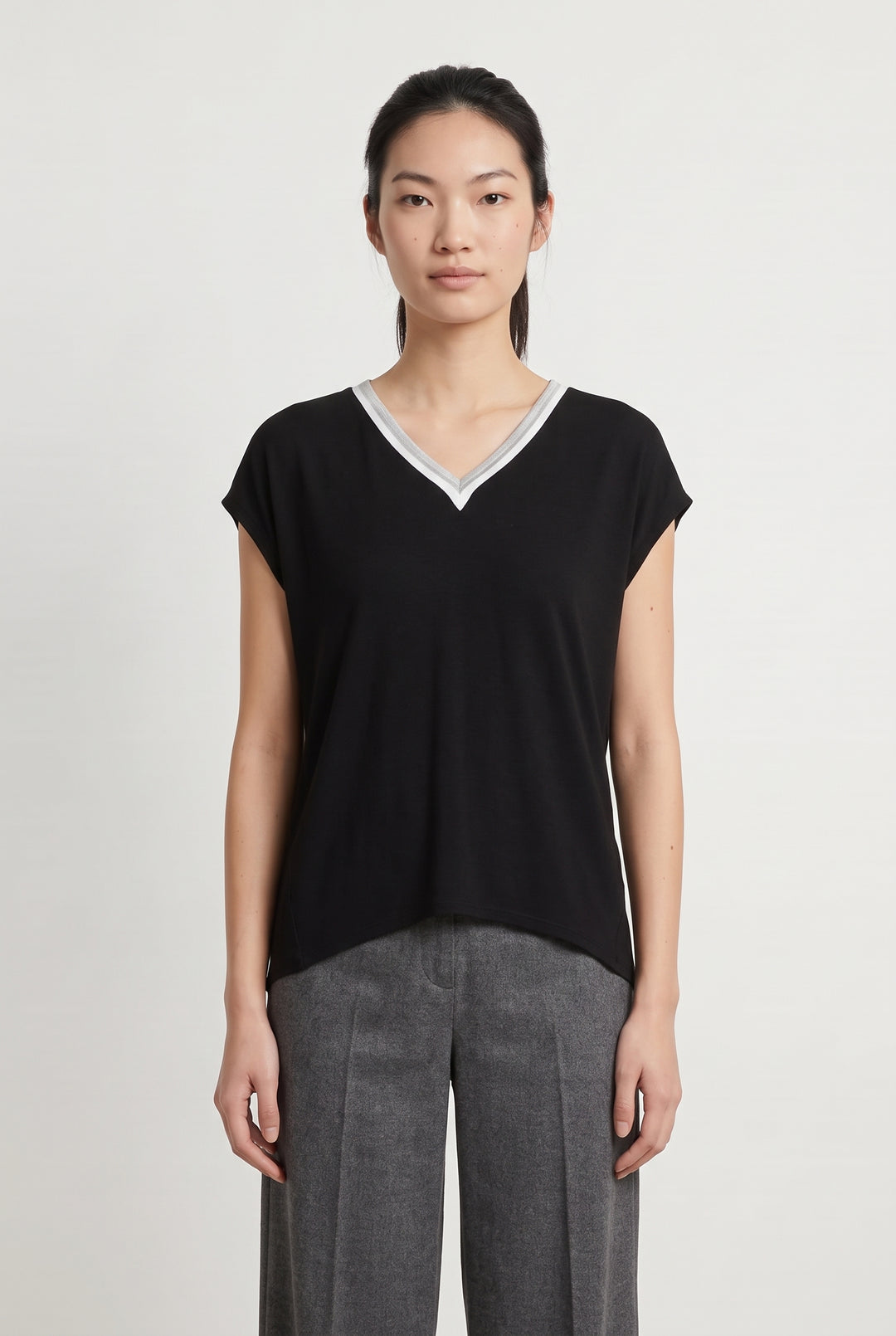 T-shirt Noir et Gris - Taille M/38 de la marque Maison 123 | PARAD121894 - Vendu par Paradigme - Image 1
